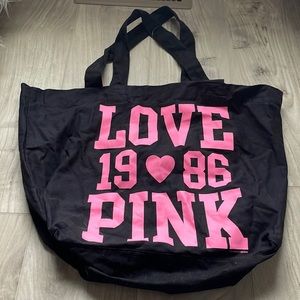 VS Pink tote bag, black with Love pink on front